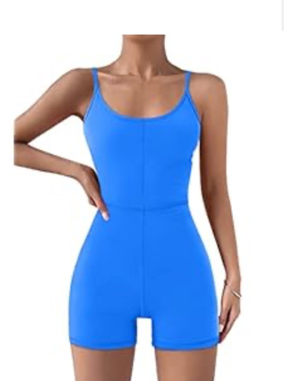 Bright Blue Fitted Tank Romper